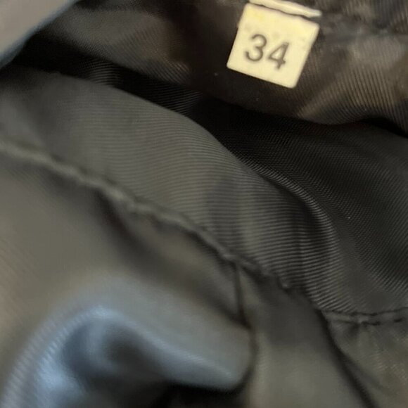 Hide Society Germany   mob Wife Black Vintage Leather Cropped Moto Jacket Sz 34 - Picture 11 of 11